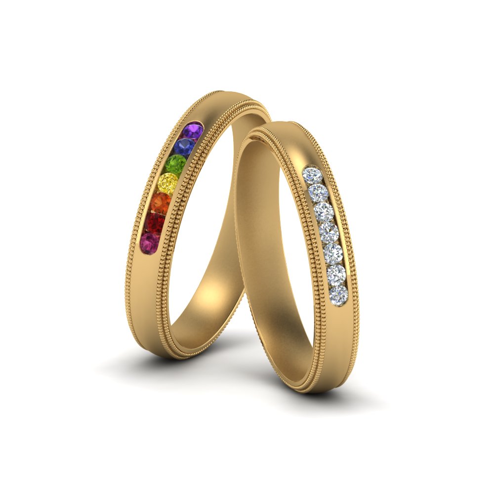 Milgrain Wedding Bands For Gay Couple