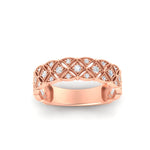 Load image into Gallery viewer, milgrain-woven-round-diamond-wedding-band-in-rose-gold-FD11273BANGLE5-NL-RG
