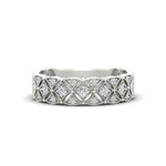 Load image into Gallery viewer, milgrain-woven-round-diamond-wedding-band-in-white-gold-FD11273B-NL-WG
