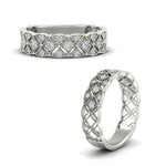 Load image into Gallery viewer, milgrain-woven-round-diamond-wedding-band-in-white-gold-FD11273BANGLE3-NL-WG
