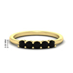 Load image into Gallery viewer, mini-5-stone-round-black-diamond-wedding-band-in-yellow-gold-FDENS141ROBGBLACK-0.50CT-NL-YG-HW
