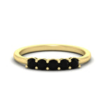 Load image into Gallery viewer, mini-5-stone-round-black-diamond-wedding-band-in-yellow-gold-FDENS141ROBGBLACK-0.50CT-NL-YG