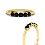 Load image into Gallery viewer, mini-5-stone-round-black-diamond-wedding-band-in-yellow-gold-FDENS141ROBGBLACKANGLE3-0.50CT-NL-YG