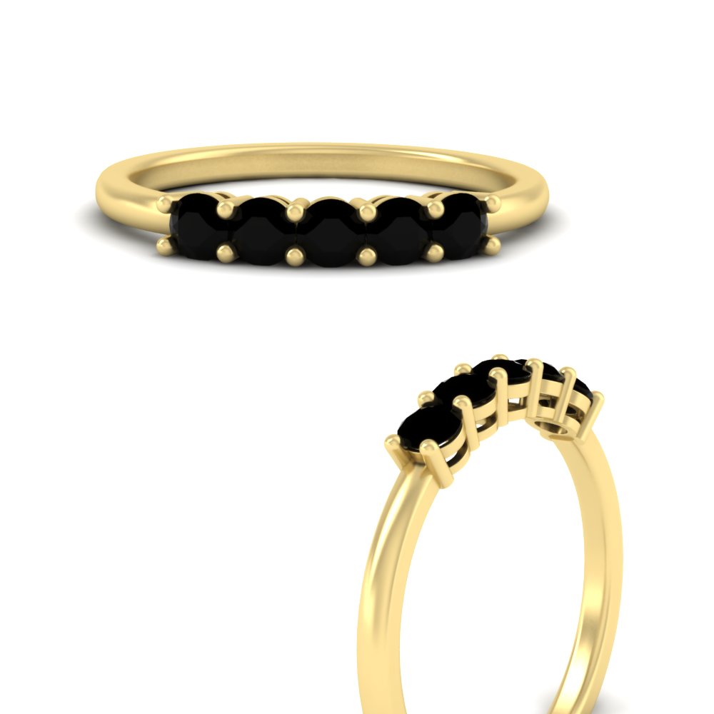 mini-5-stone-round-black-diamond-wedding-band-in-yellow-gold-FDENS141ROBGBLACKANGLE3-0.50CT-NL-YG