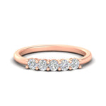 Load image into Gallery viewer, mini-5-stone-round-diamond-wedding-band-in-rose-gold-FDENS141ROB-0.50CT-NL-RG