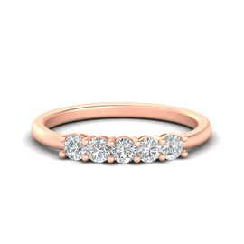 Mini 5 Stone Round Wedding Band
