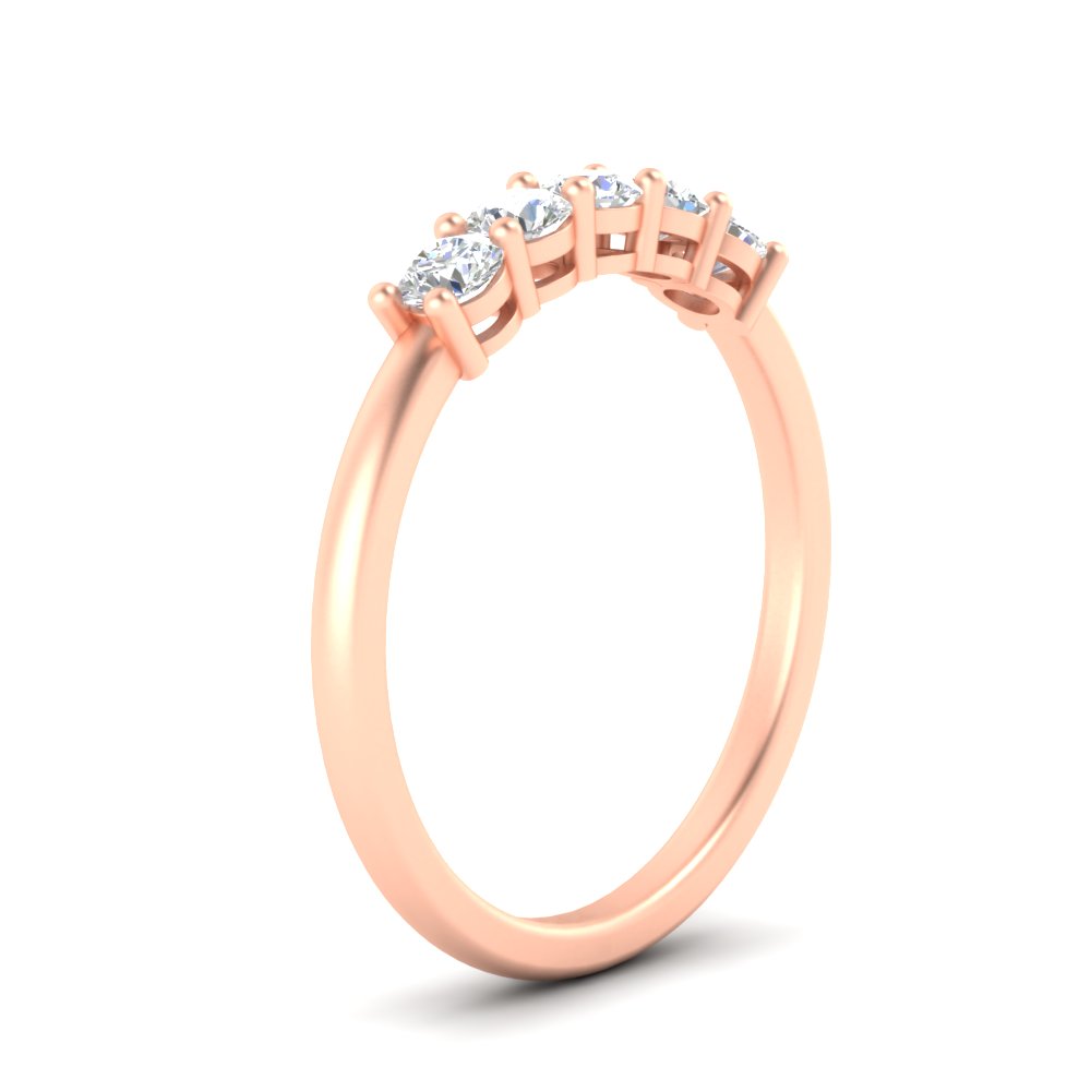 mini-5-stone-round-diamond-wedding-band-in-rose-gold-FDENS141ROBANGLE2-0.50CT-NL-RG