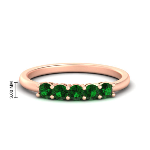 mini-5-stone-round-emerald-wedding-band-in-rose-gold-FDENS141ROBGEMGR-0.50CT-NL-RG-HW