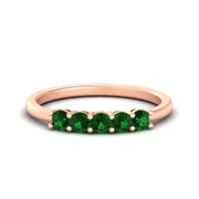 mini-5-stone-round-emerald-wedding-band-in-rose-gold-FDENS141ROBGEMGR-0.50CT-NL-RG