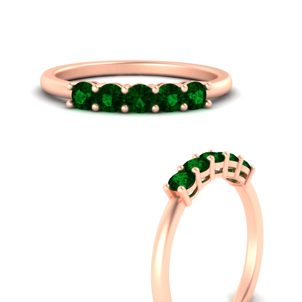 mini-5-stone-round-emerald-wedding-band-in-rose-gold-FDENS141ROBGEMGRANGLE3-0.50CT-NL-RG