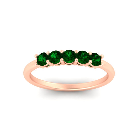 mini-5-stone-round-emerald-wedding-band-in-rose-gold-FDENS141ROBGEMGRANGLE5-0.50CT-NL-RG