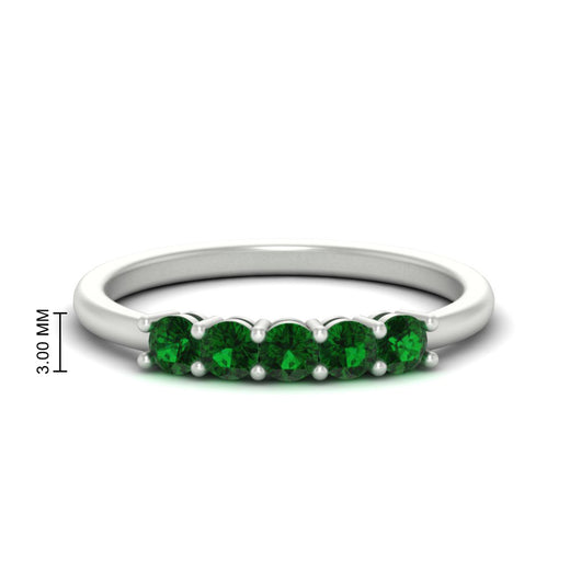 mini-5-stone-round-emerald-wedding-band-in-white-gold-FDENS141ROBGEMGR-0.50CT-NL-WG-HW