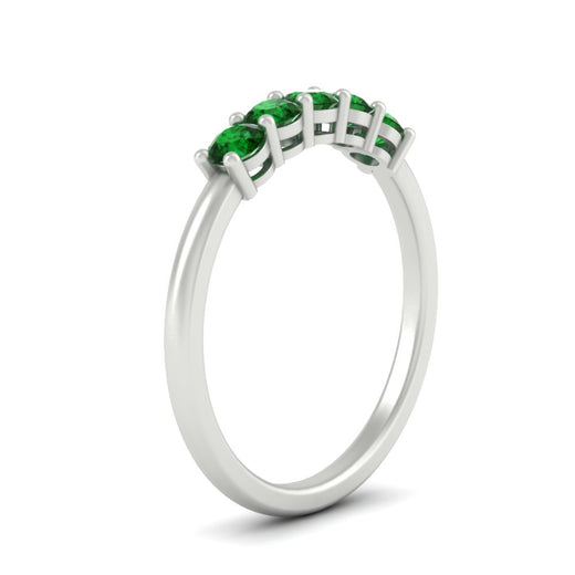 mini-5-stone-round-emerald-wedding-band-in-white-gold-FDENS141ROBGEMGRANGLE2-0.50CT-NL-WG