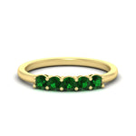 Load image into Gallery viewer, mini-5-stone-round-emerald-wedding-band-in-yellow-gold-FDENS141ROBGEMGR-0.50CT-NL-YG