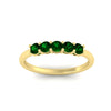 Load image into Gallery viewer, mini-5-stone-round-emerald-wedding-band-in-yellow-gold-FDENS141ROBGEMGRANGLE5-0.50CT-NL-YG