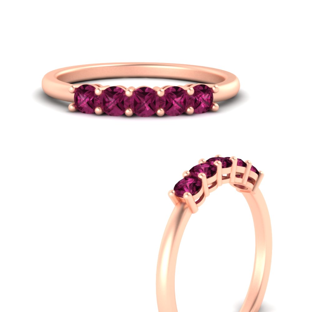 mini-5-stone-round-pink-sapphire-wedding-band-in-rose-gold-FDENS141ROBGSADRPIANGLE3-0.50CT-NL-RG