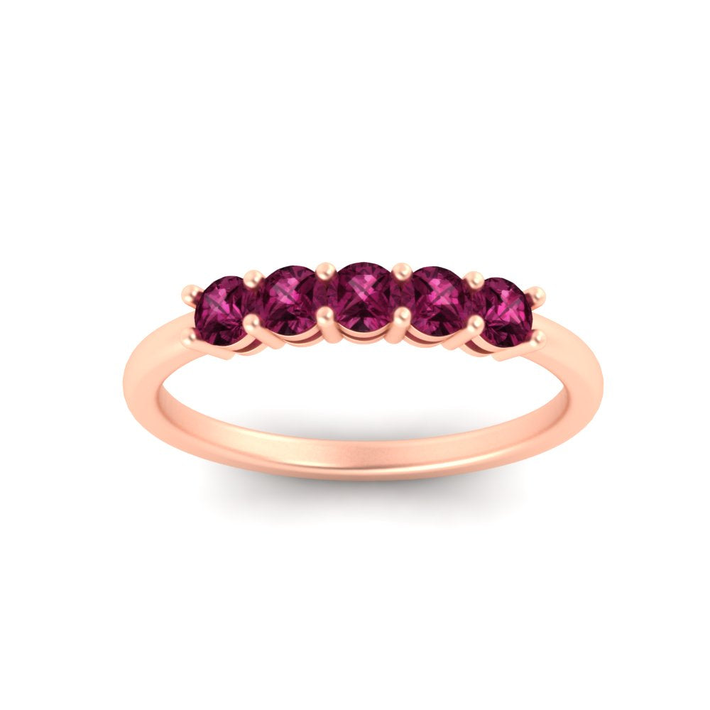 mini-5-stone-round-pink-sapphire-wedding-band-in-rose-gold-FDENS141ROBGSADRPIANGLE5-0.50CT-NL-RG