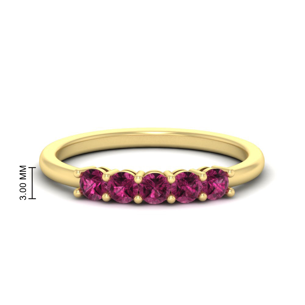 mini-5-stone-round-pink-sapphire-wedding-band-in-yellow-gold-FDENS141ROBGSADRPI-0.50CT-NL-YG-HW
