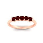Load image into Gallery viewer, mini-5-stone-round-ruby-wedding-band-in-rose-gold-FDENS141ROBGRUDRANGLE5-0.50CT-NL-RG