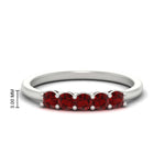 Load image into Gallery viewer, mini-5-stone-round-ruby-wedding-band-in-white-gold-FDENS141ROBGRUDR-0.50CT-NL-WG-HW