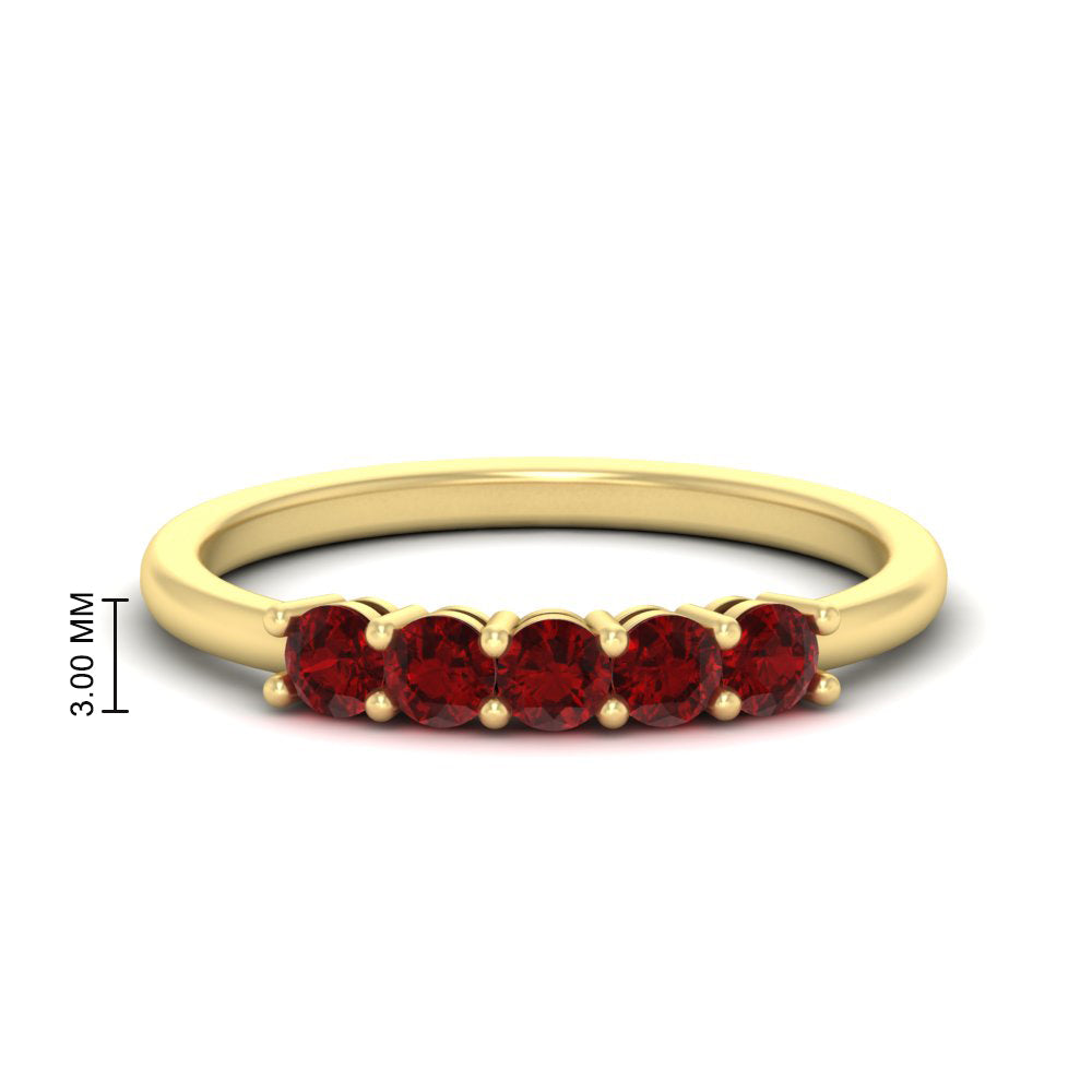 mini-5-stone-round-ruby-wedding-band-in-yellow-gold-FDENS141ROBGRUDR-0.50CT-NL-YG-HW
