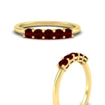 Load image into Gallery viewer, mini-5-stone-round-ruby-wedding-band-in-yellow-gold-FDENS141ROBGRUDRANGLE3-0.50CT-NL-YG