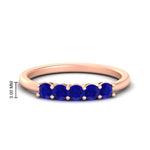 Load image into Gallery viewer, mini-5-stone-round-sapphire-wedding-band-in-rose-gold-FDENS141ROBGSABL-0.50CT-NL-RG-HW