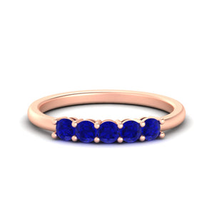 Mini 5 Stone Round Wedding Band