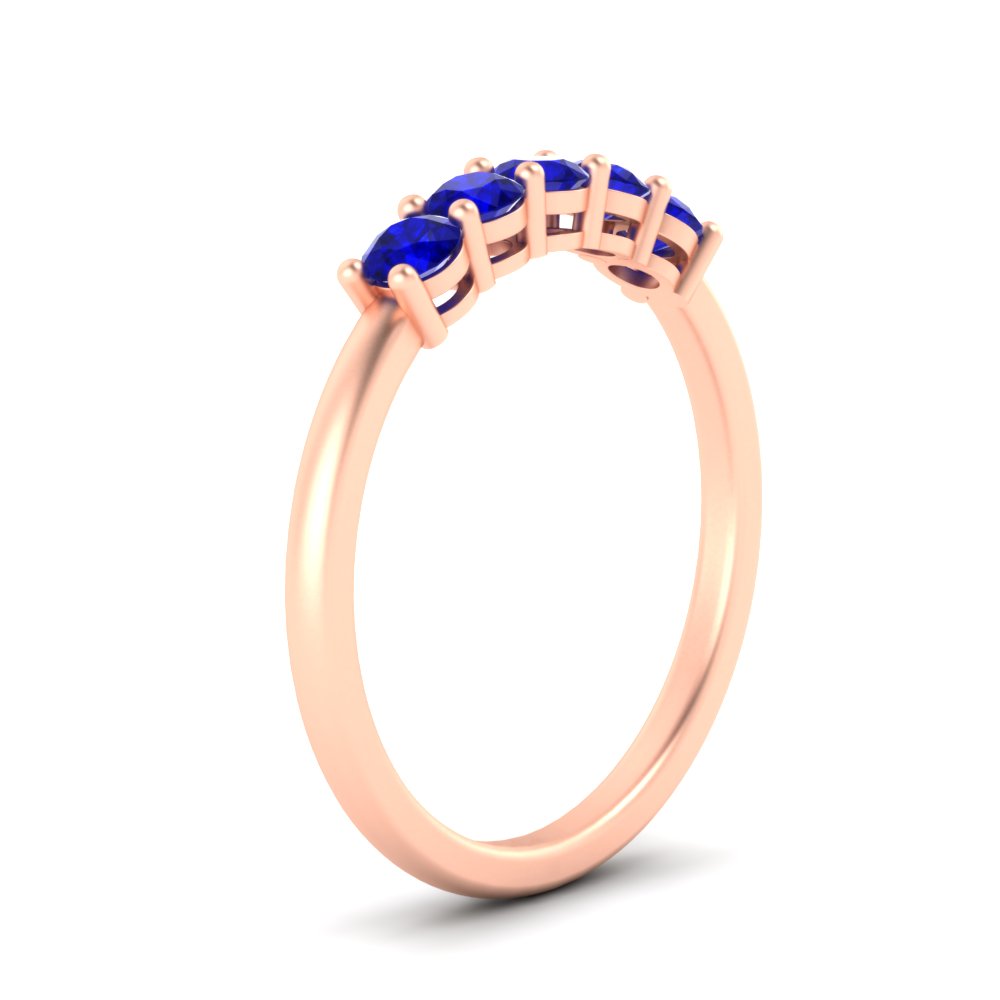 mini-5-stone-round-sapphire-wedding-band-in-rose-gold-FDENS141ROBGSABLANGLE2-0.50CT-NL-RG