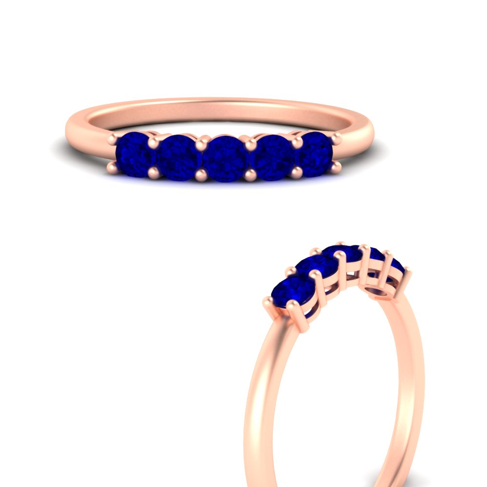 mini-5-stone-round-sapphire-wedding-band-in-rose-gold-FDENS141ROBGSABLANGLE3-0.50CT-NL-RG