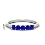 Load image into Gallery viewer, mini-5-stone-round-sapphire-wedding-band-in-white-gold-FDENS141ROBGSABL-0.50CT-NL-WG-HW