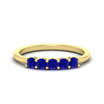 Load image into Gallery viewer, mini-5-stone-round-sapphire-wedding-band-in-yellow-gold-FDENS141ROBGSABL-0.50CT-NL-YG