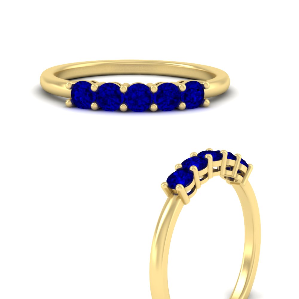 mini-5-stone-round-sapphire-wedding-band-in-yellow-gold-FDENS141ROBGSABLANGLE3-0.50CT-NL-YG