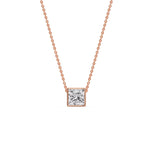 Load image into Gallery viewer, Princess Diamond Bezel Set Solitaire Pendant
