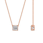 Load image into Gallery viewer, Princess Diamond Bezel Set Solitaire Pendant

