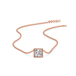 Load image into Gallery viewer, Princess Diamond Bezel Set Solitaire Pendant
