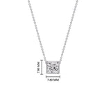Load image into Gallery viewer, Princess Diamond Bezel Set Solitaire Pendant

