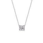 Load image into Gallery viewer, Princess Diamond Bezel Set Solitaire Pendant
