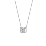 Load image into Gallery viewer, Princess Diamond Bezel Set Solitaire Pendant
