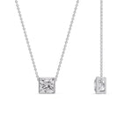 Load image into Gallery viewer, Princess Diamond Bezel Set Solitaire Pendant
