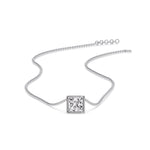 Load image into Gallery viewer, Princess Diamond Bezel Set Solitaire Pendant
