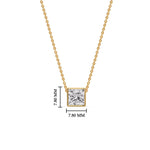 Load image into Gallery viewer, Princess Diamond Bezel Set Solitaire Pendant
