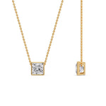 Load image into Gallery viewer, Princess Diamond Bezel Set Solitaire Pendant
