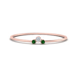 Load image into Gallery viewer, minimalist-3-diamond-bezel-ring-setting-with-emerald-in-rose-gold-FD9426RORGEMGR-NL-RG.jpg
