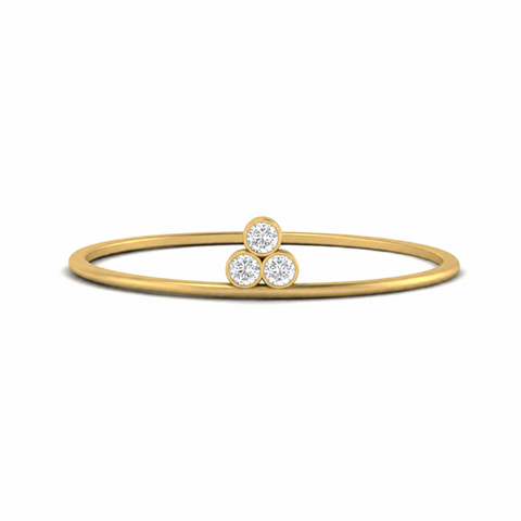 Minimalist Bezel 3 Stone Stacking Ring