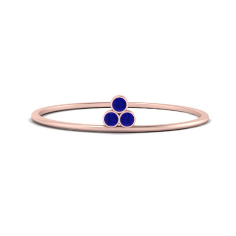 Minimalist Bezel 3 Stone Stacking Ring