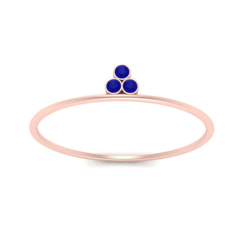 Minimalist Bezel 3 Stone Stacking Ring