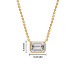 Load image into Gallery viewer, Emerald Diamond Bezel Set Solitaire Pendant
