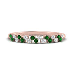 Load image into Gallery viewer, minimalist-emerald-stacking-band-in-rose-gold-FD9962BGEMGRANGLE3-NL-RG.jpg
