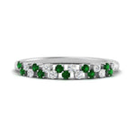 Load image into Gallery viewer, minimalist-emerald-stacking-band-in-white-gold-FD9962BGEMGRANGLE3-NL-WG.jpg
